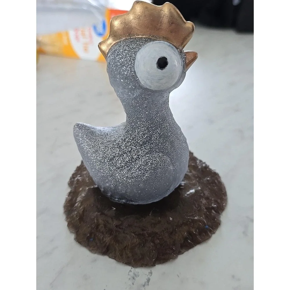 Handmade Chicken On A Nest Silver 720 Decoration Gift Paperweight